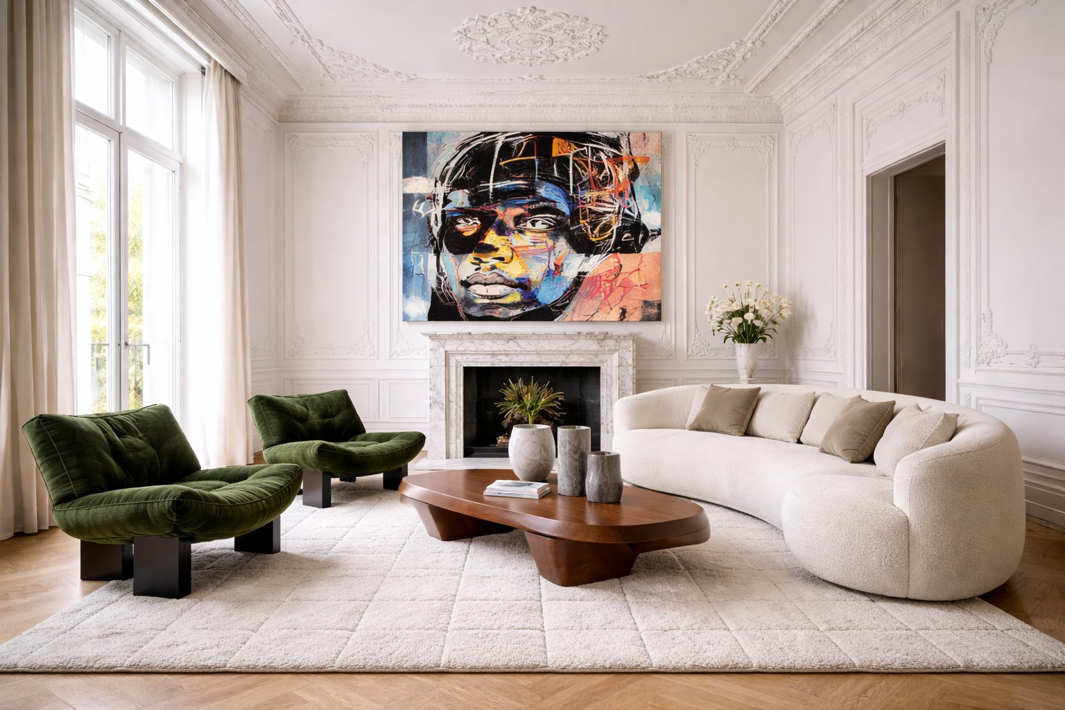 Luxury Parisian apartment with contemporary art